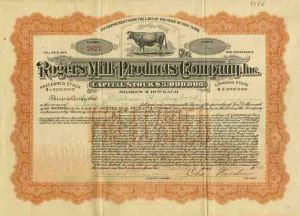 Rogers Milk Products Co. - Stock Certificate